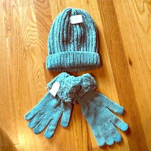 Chenille hat and glove set